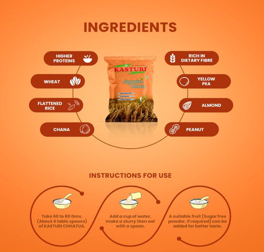 Kasturi Sugar Free Chatua (Sattu)- 500 Gram