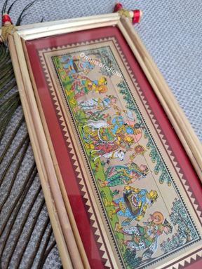 Krishna Rasleela Palm-Leaf Pattachitra Frame