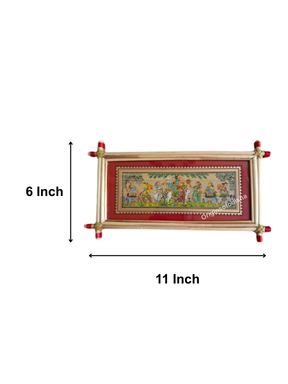 Krishna Rasleela Palm-Leaf Pattachitra Frame