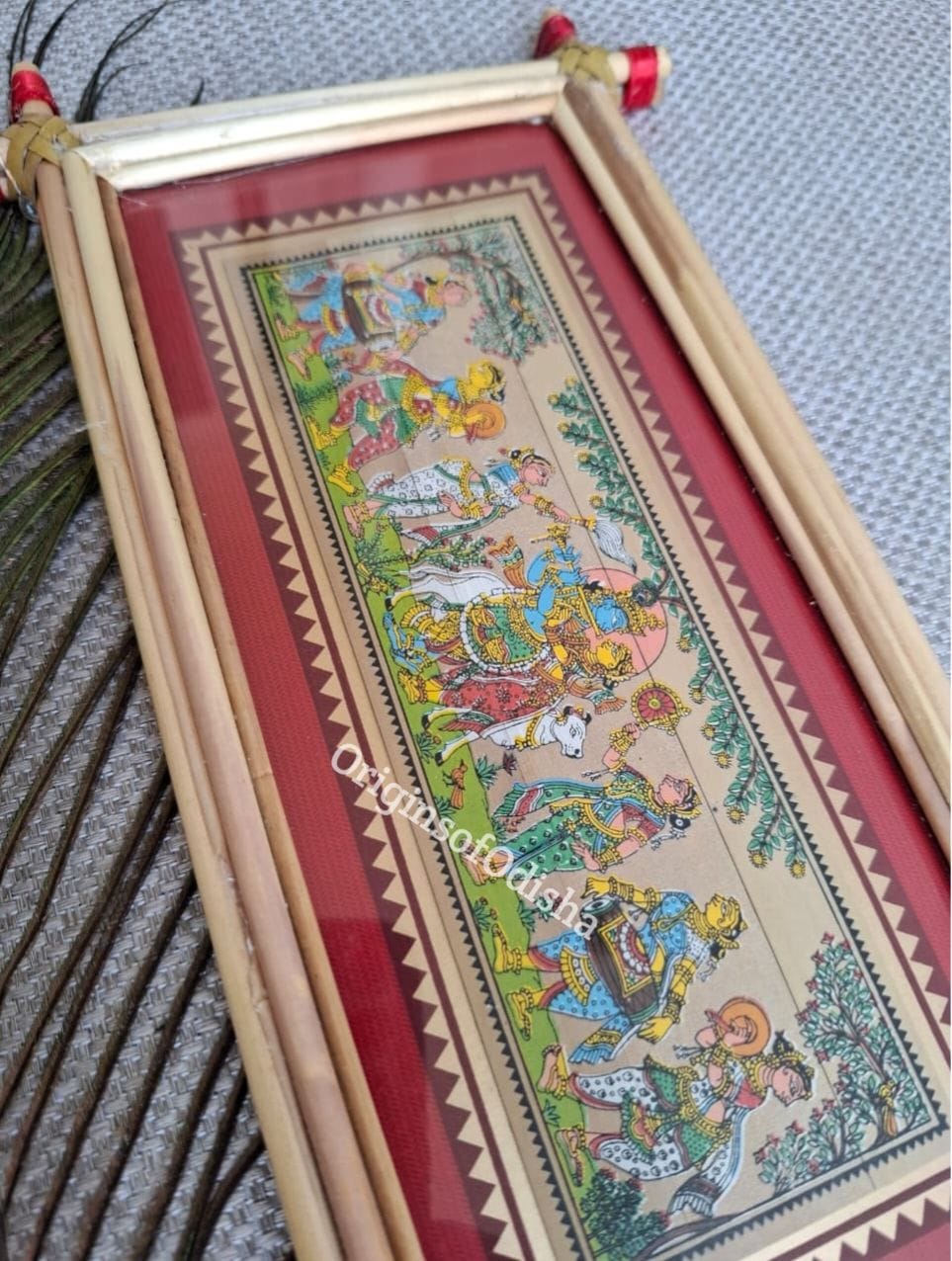 Krishna Rasleela Palm-Leaf Pattachitra Frame