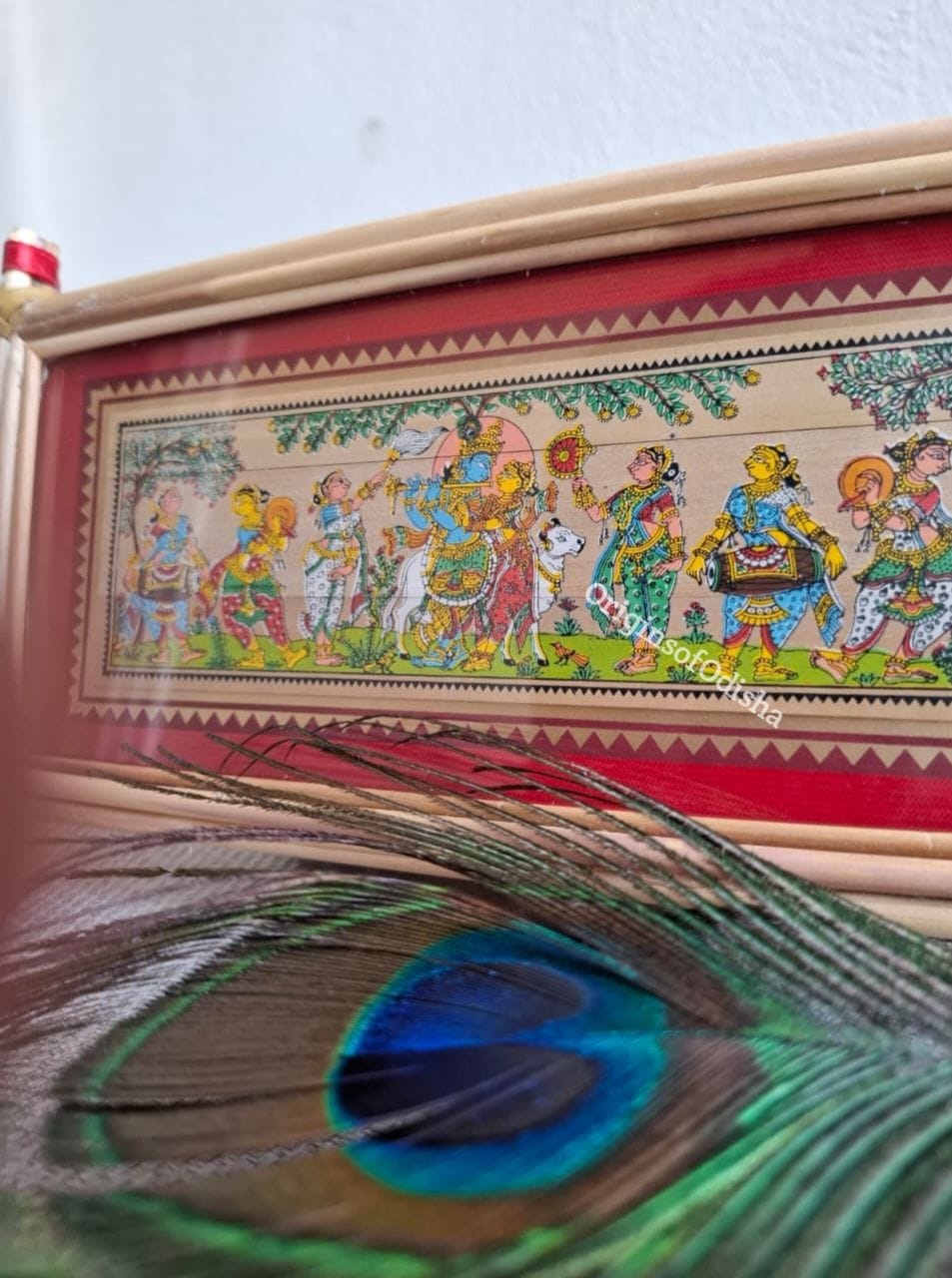 Krishna Rasleela Palm-Leaf Pattachitra Frame