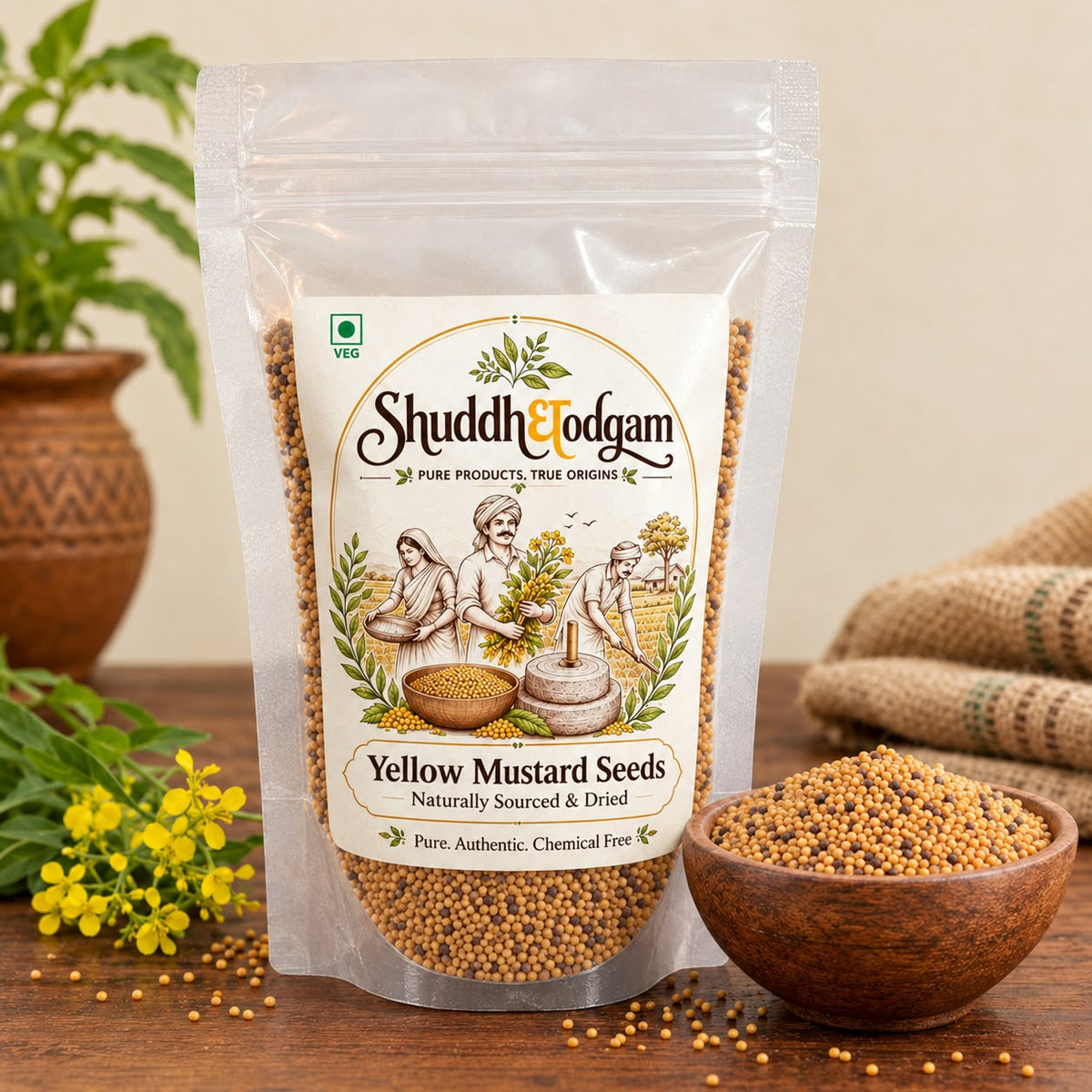 Phulbani Yellow MUSTARD SEEDS : 100 Grams