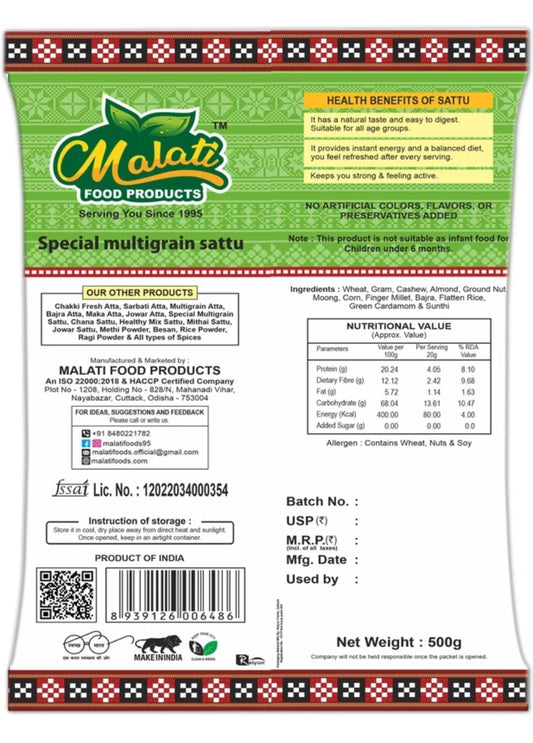 Special Multi Grain Sattu (Chatua) - Malati Food Products - 500 Grams